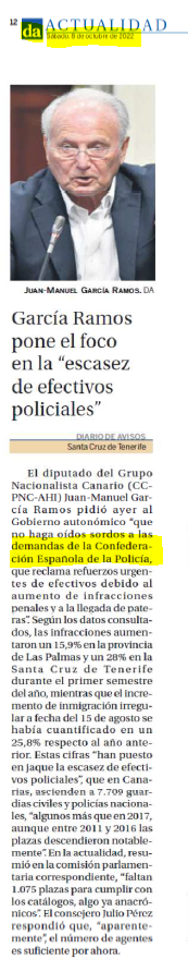 CEP PRENSA. Diputado Parlamento Canarias pide "no hacer oídos sordos a demandas de la CEP"