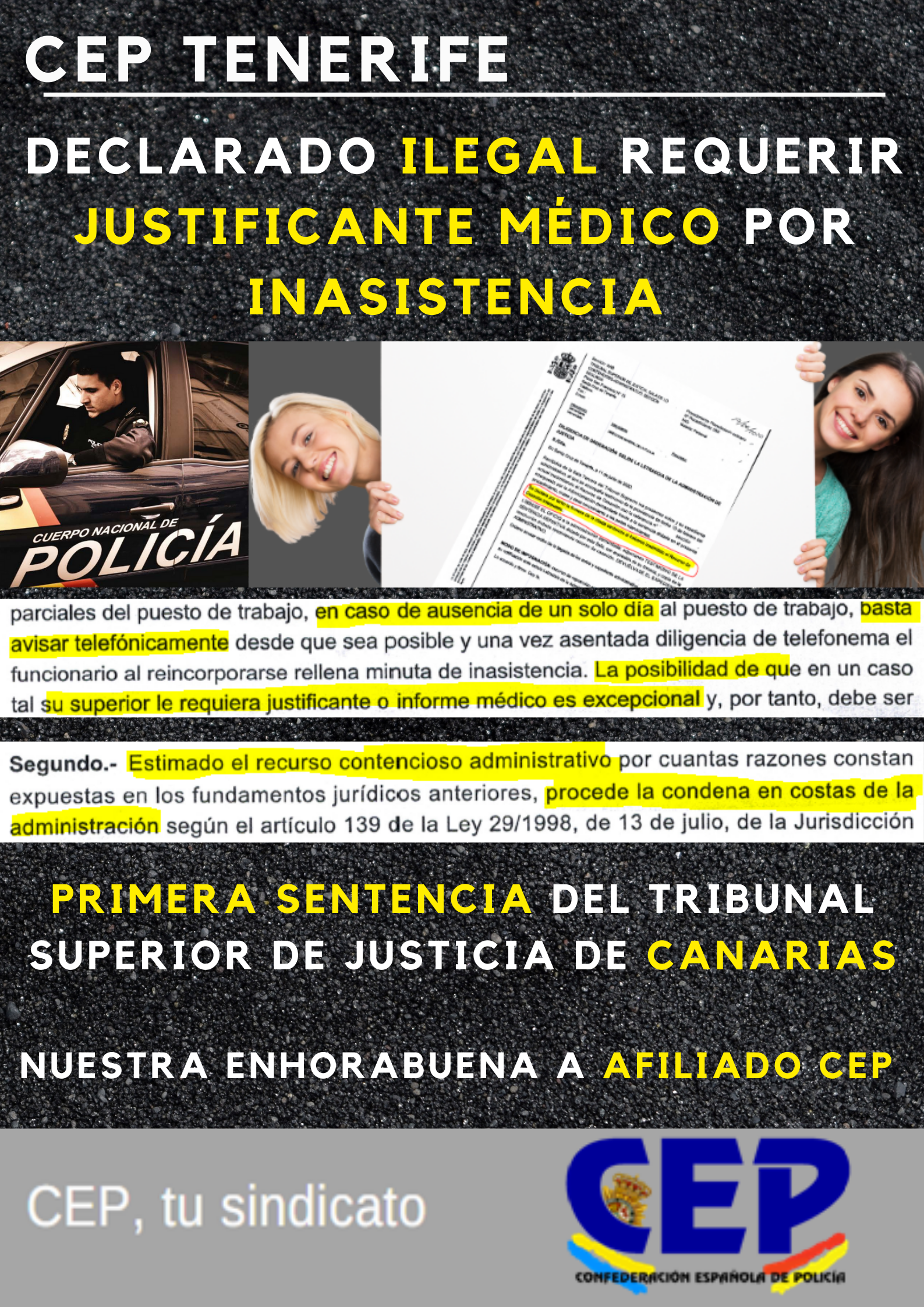 Declarado ilegal requerir justificante médico por inasistencia - primera sentencia TSJ Canarias