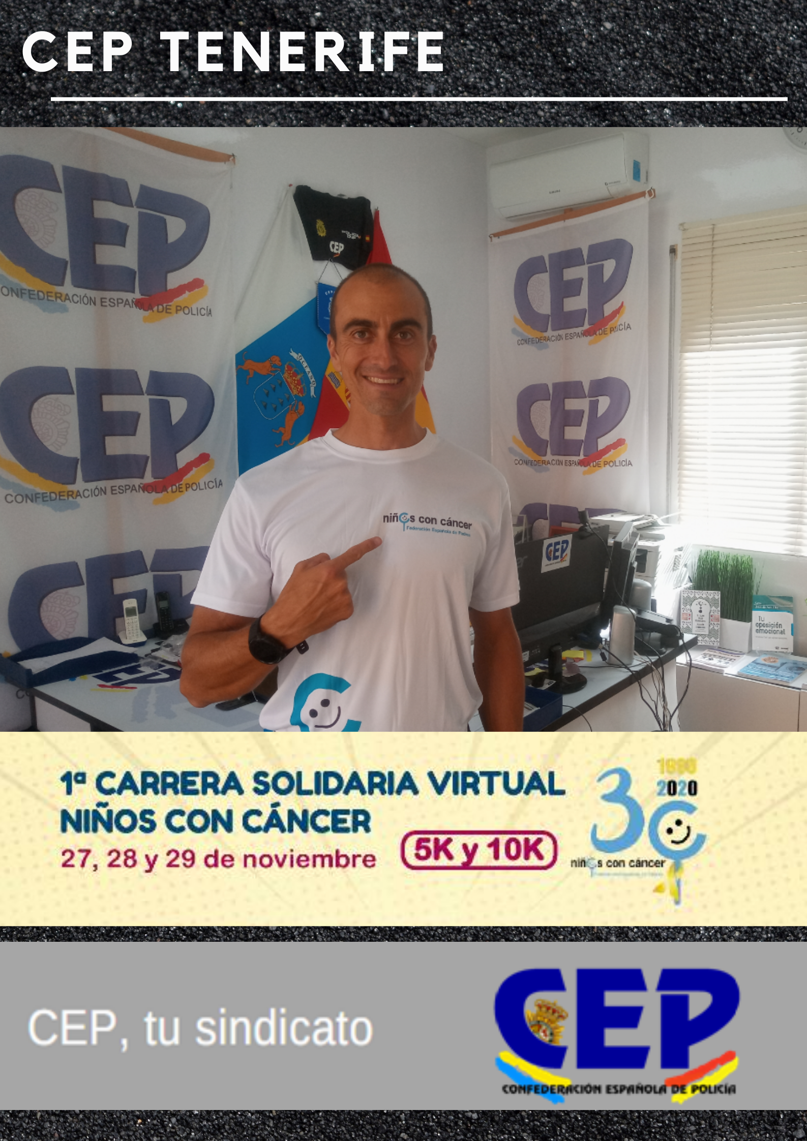 CEP recibe camiseta para participar en la primera Carrera Solidaria de niños con cáncer