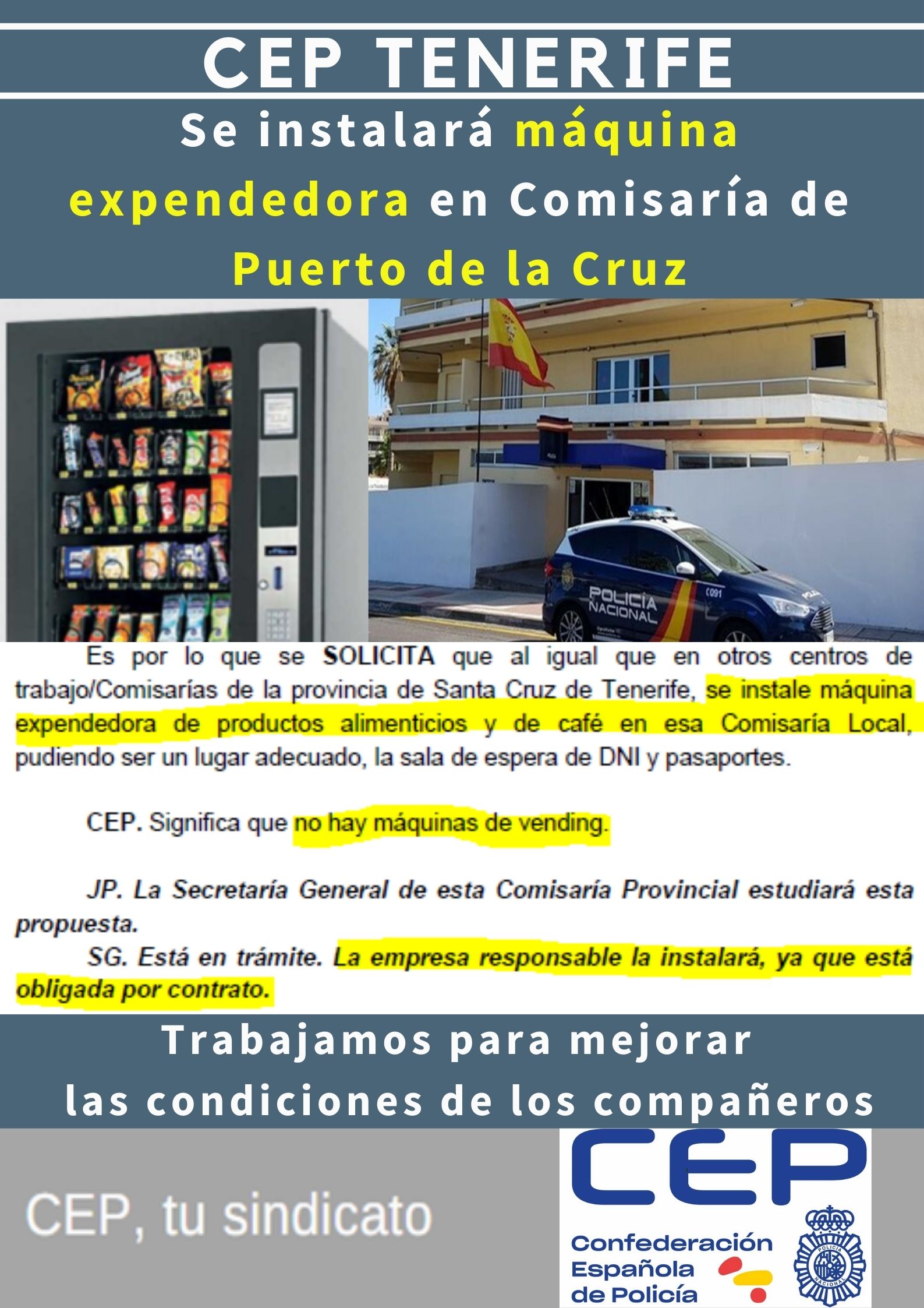 Se instalará máquina expendedora productos alimenticios en Puerto de la Cruz