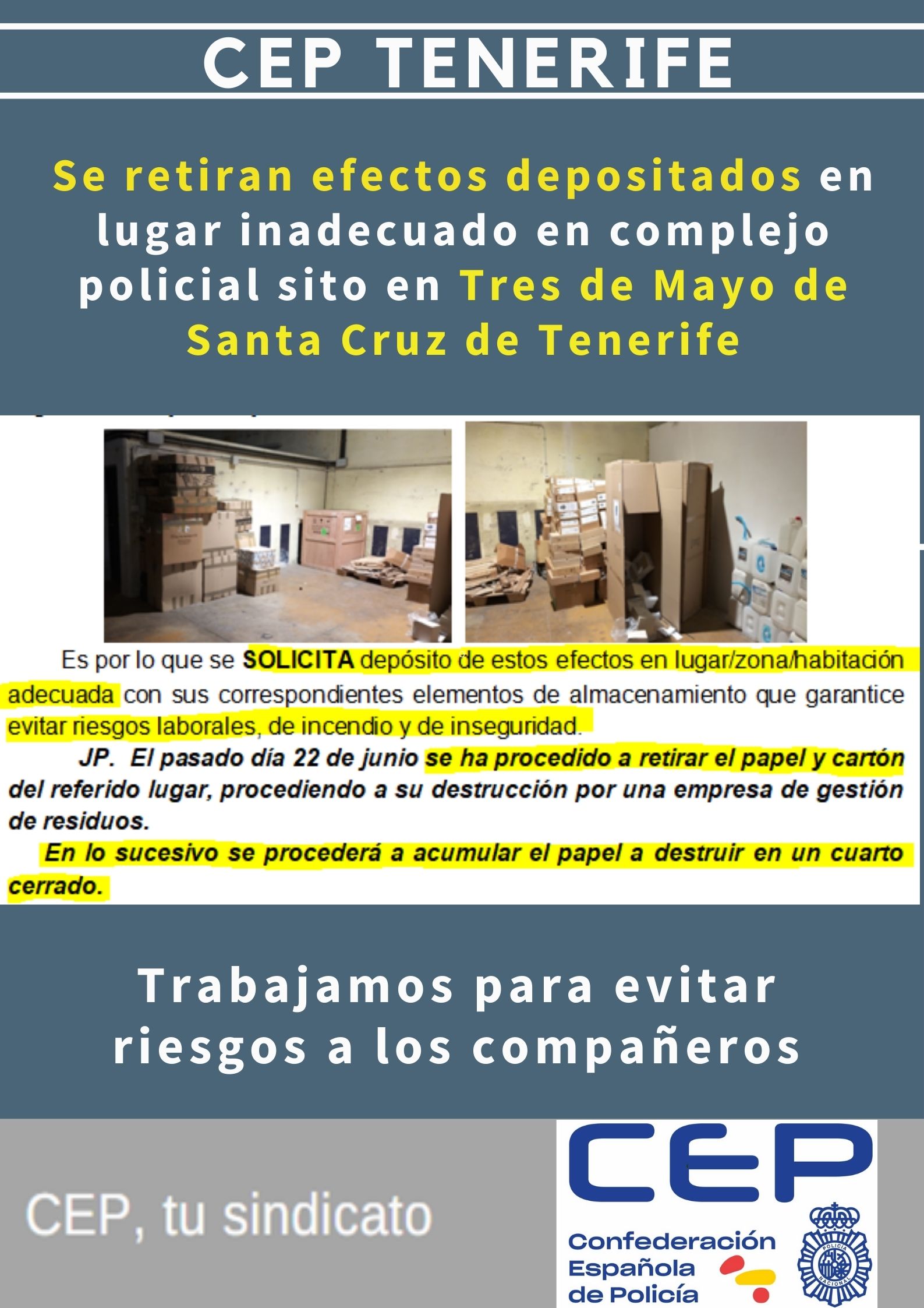 Se retira papel y cartón depositado en lugar inadecuado en Tres de Mayo en Santa Cruz