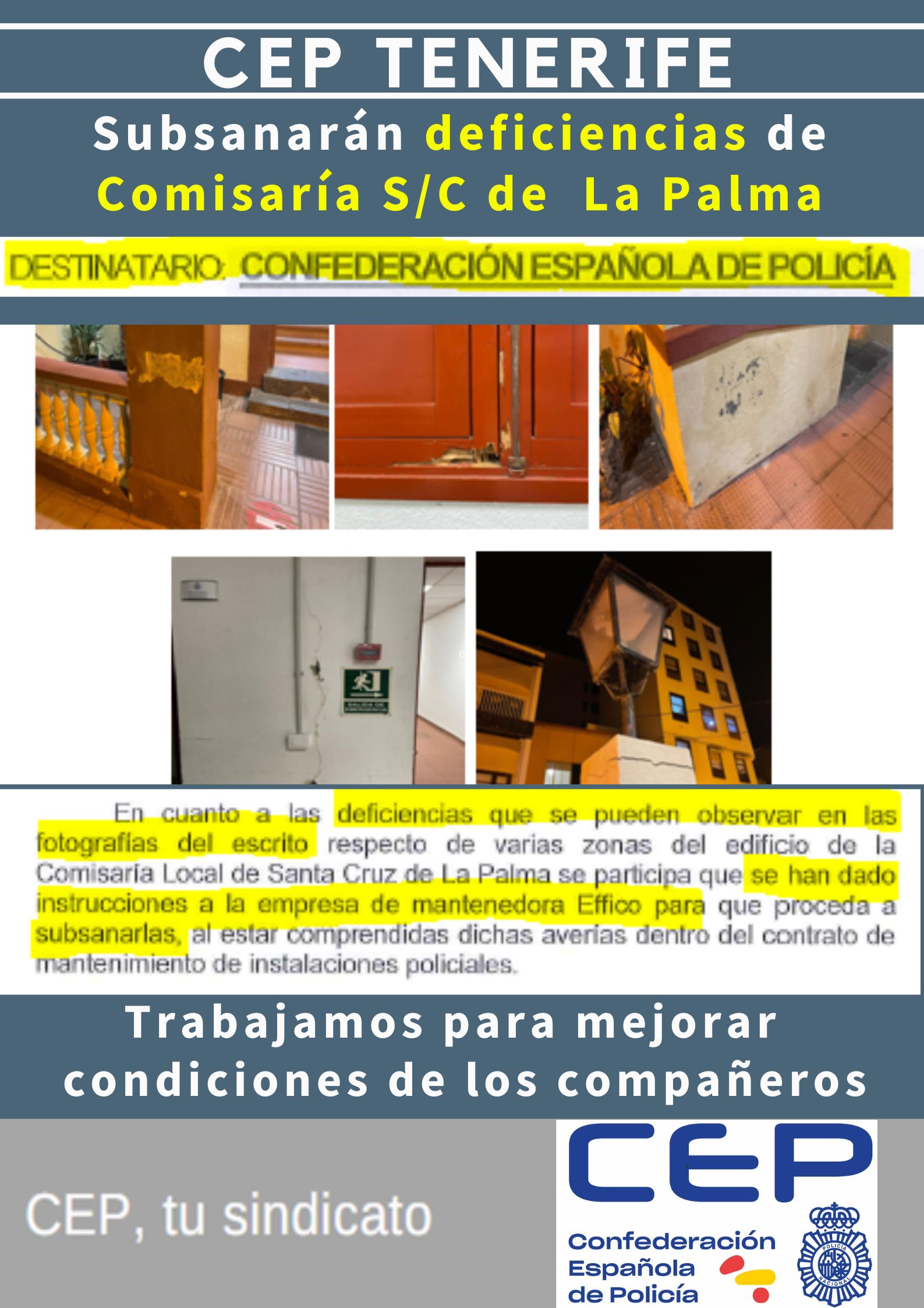 Subsanarán deficiencias dependencias Comisaría de La Palma